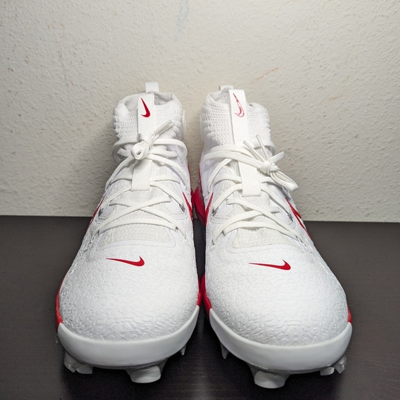 Nike Mens Sizes Alpha Huarache NXT MCS White University Red Baseball Cleat - Picture 3 of 7